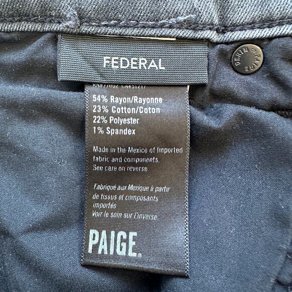 Paige Federal Slim Straight Leg Jeans Burnham Grey 29 x 31 - Picture 8 of 10